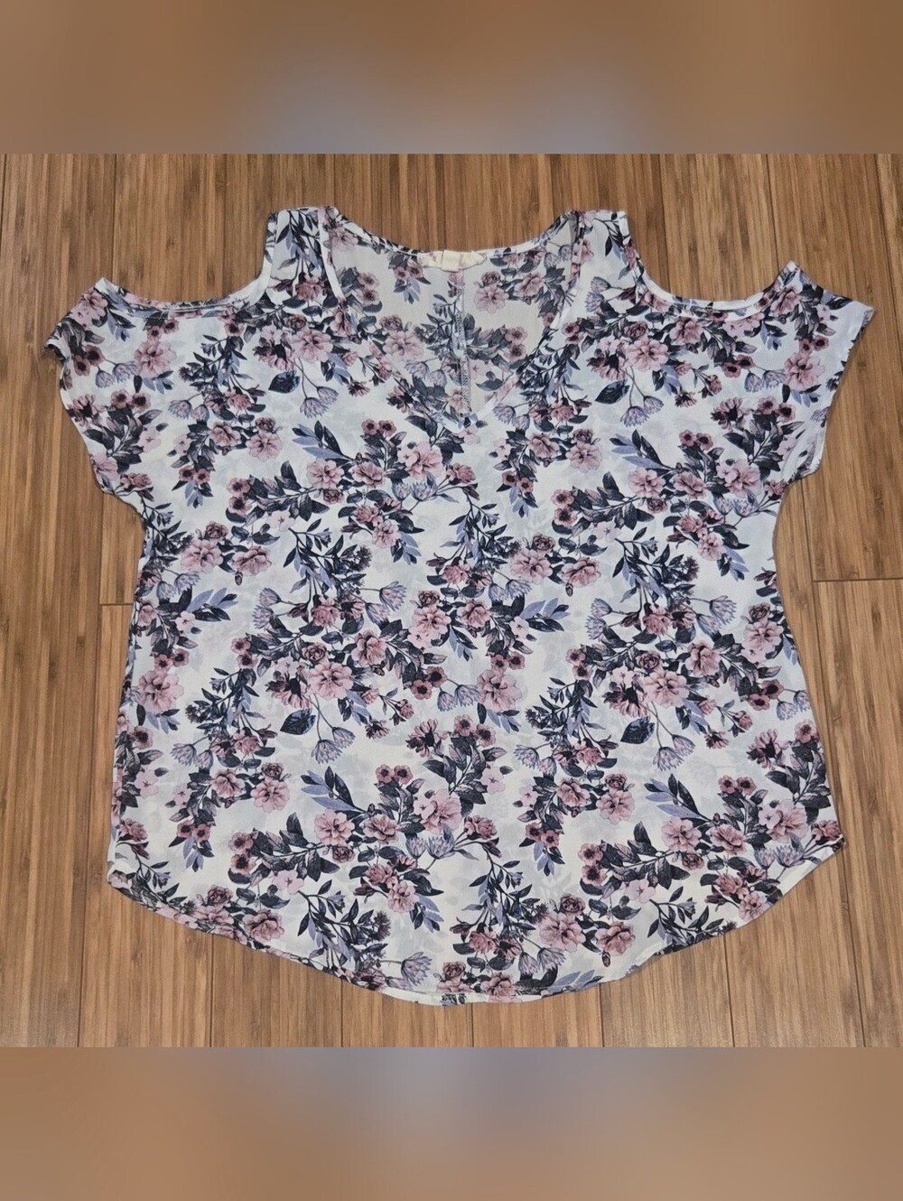 Hippie Rose Women's Cold-Shoulder Floral Top